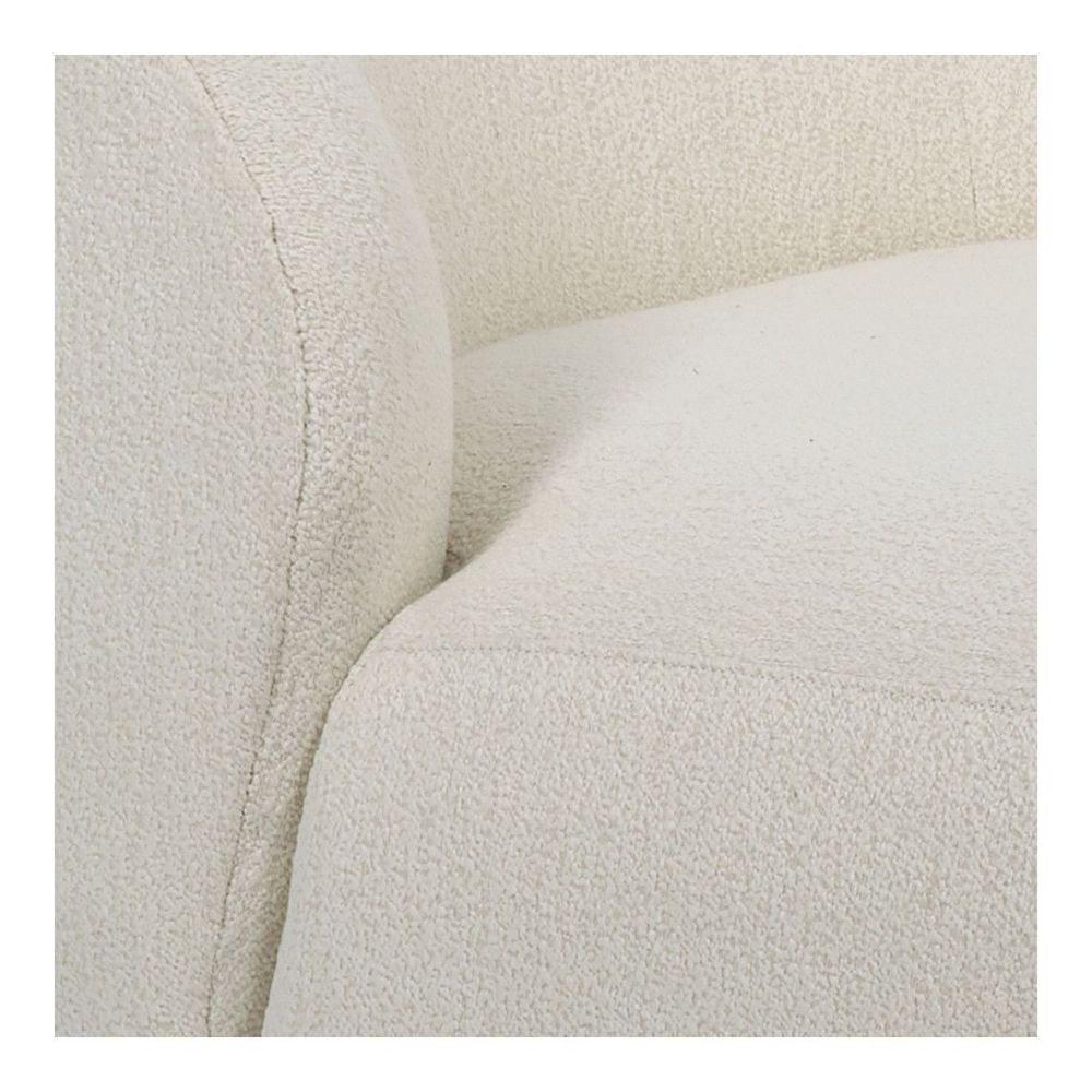 Banquettes pour collectivités - Méridienne LISETTE en bouclette - Crème - BLANC D'IVOIRE