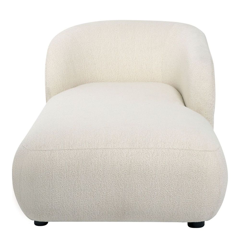 Banquettes pour collectivités - Méridienne LISETTE en bouclette - Crème - BLANC D'IVOIRE