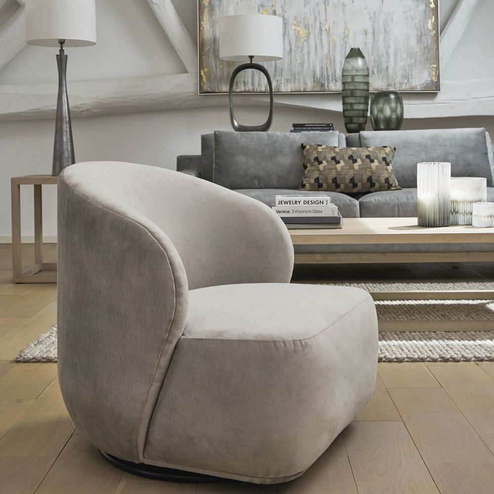 Armchairs - LISETTE swivel chair - BLANC D'IVOIRE