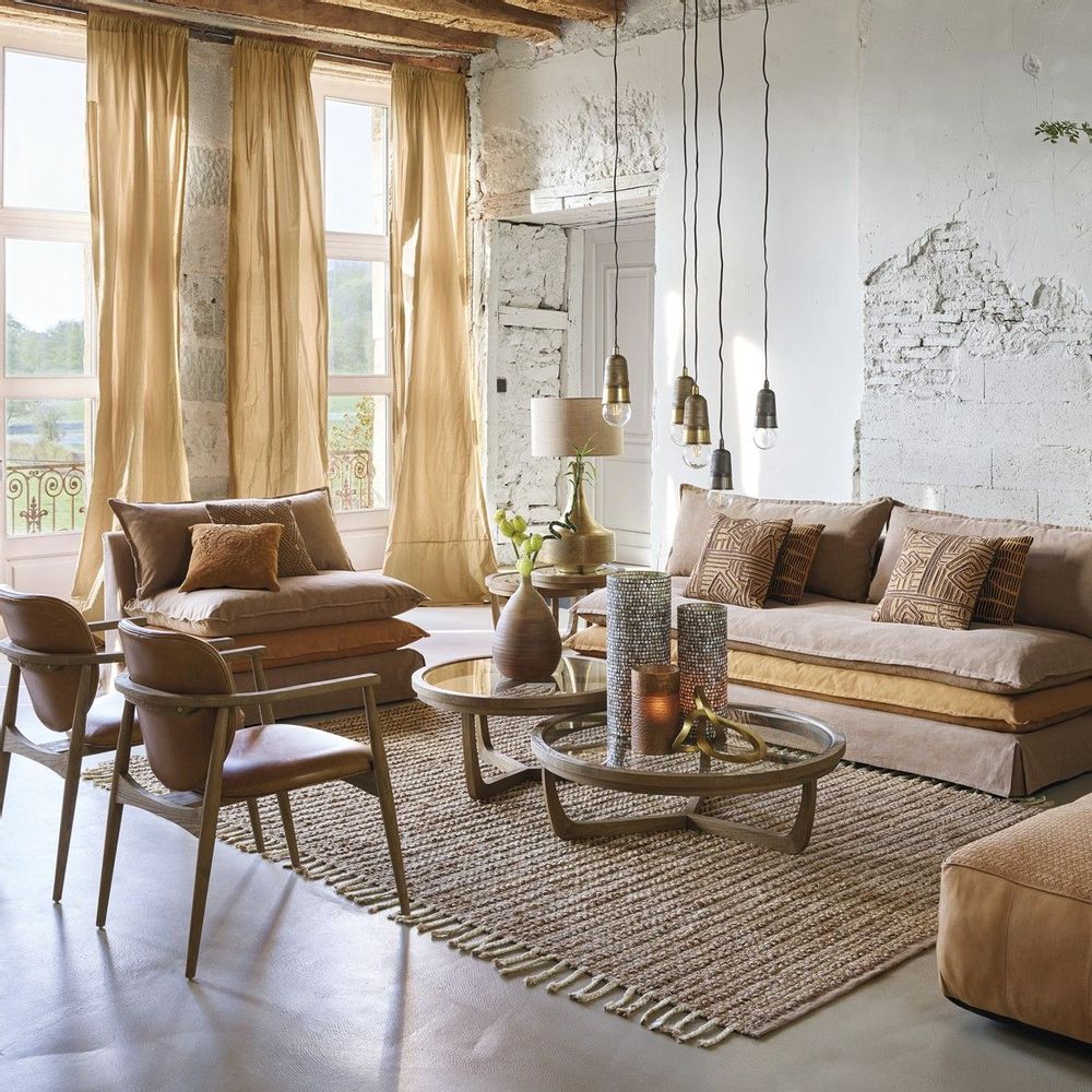 Coffee tables - MAXTON natural coffee table - Large model - BLANC D'IVOIRE