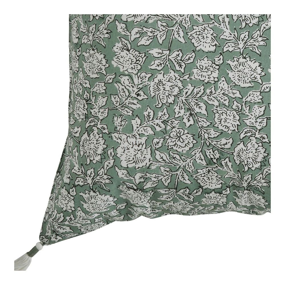 Coussins textile - Housse de coussin EDEN en coton - Céladon - 50 x 50 cm - BLANC D'IVOIRE