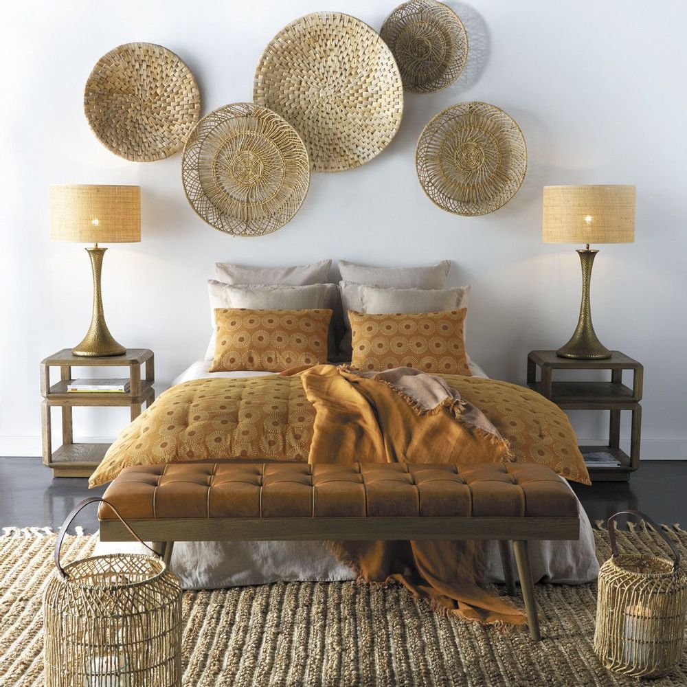 Blinds - High raffia lampshade - ? 45cm - BLANC D'IVOIRE