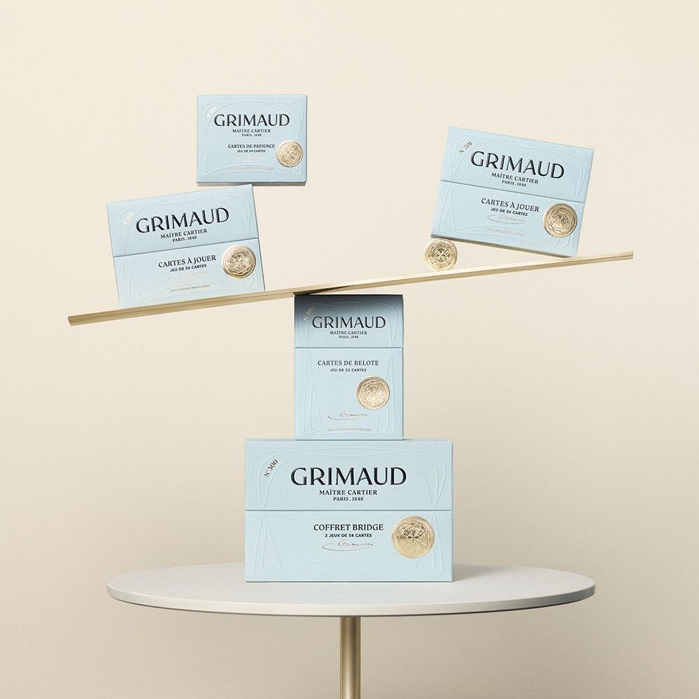 Caskets and boxes - N°600 – Cartes de Patience (Doplhin Blue) - GRIMAUD PARIS