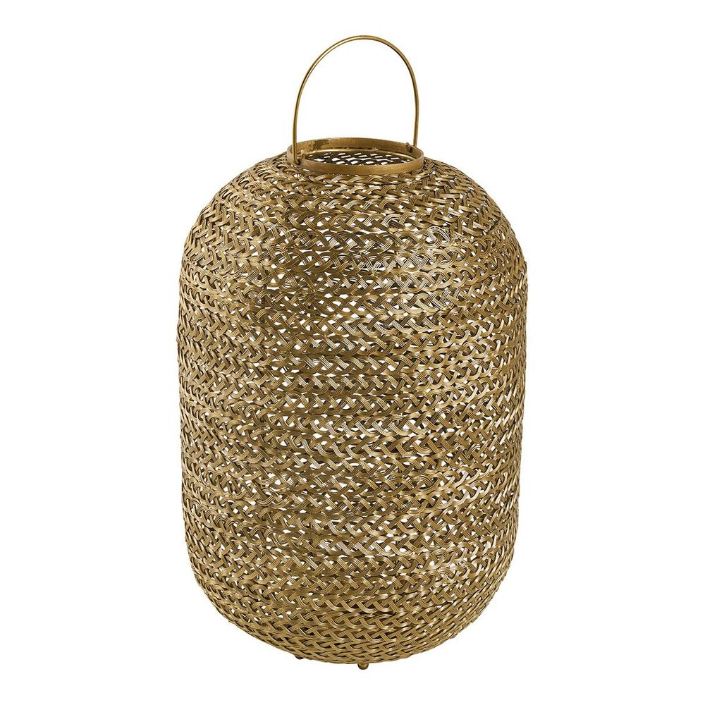 Bougeoirs et photophores  - Lanterne APOLLO en métal tissé doré - Grand modèle - ø 38 x 59 cm - BLANC D'IVOIRE