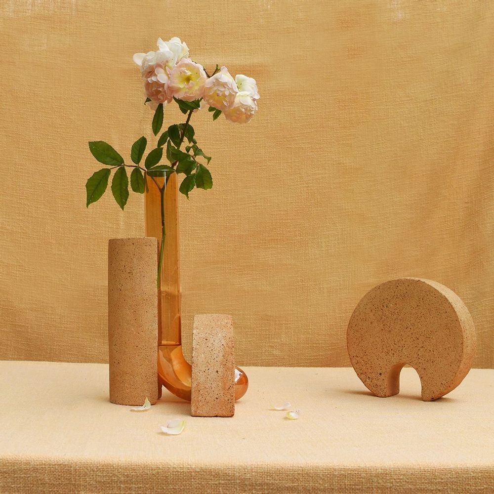 Vases - Orange vase for flowers, Cochlea della Metamorfosi n°1 - COKI