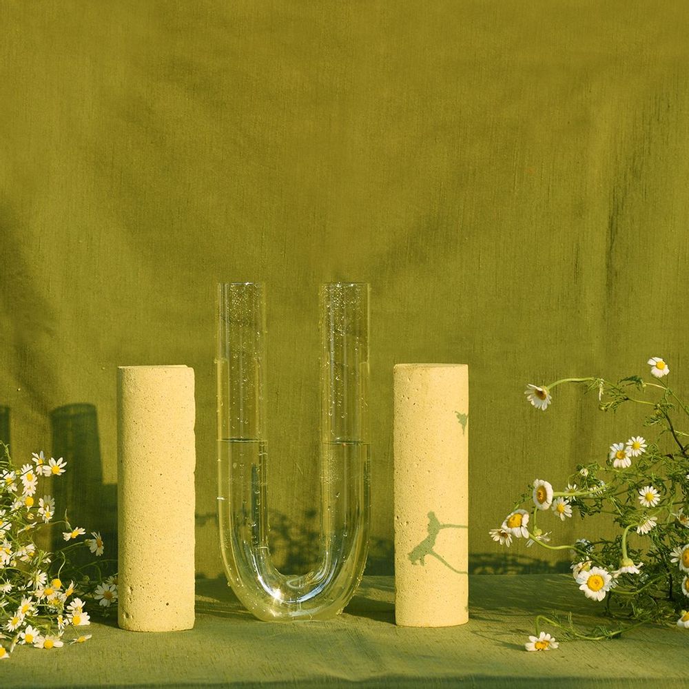 Vases - Contemporary Vase for flowers, glass and stone_COCHLEA DELLO SVILUPPO - COKI
