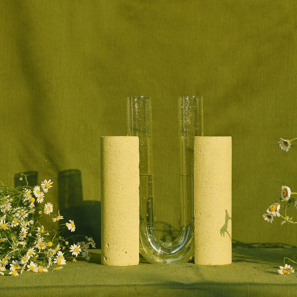 Vases - Contemporary Vase for flowers, glass and stone_COCHLEA DELLO SVILUPPO - COKI