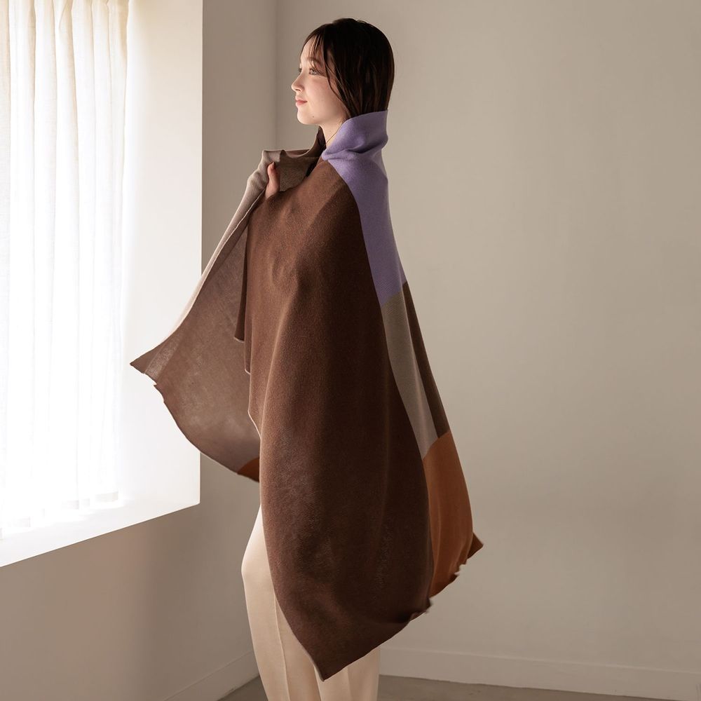 Foulards et écharpes - Couverture en soie à motif de blocs - KOHARU