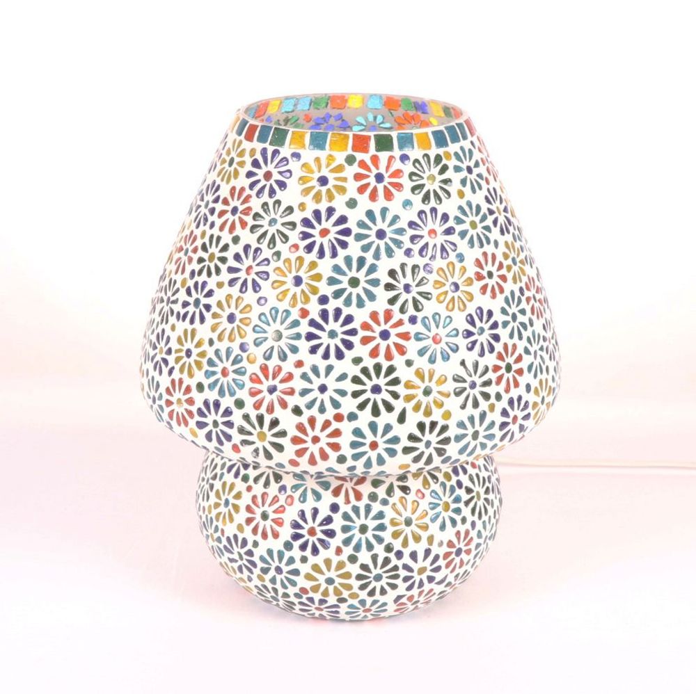 Table lamps - Flower Garden big mashroom handmade lamp in mosaic glass height 32 cm. - SOUL LIGHT EUROPE