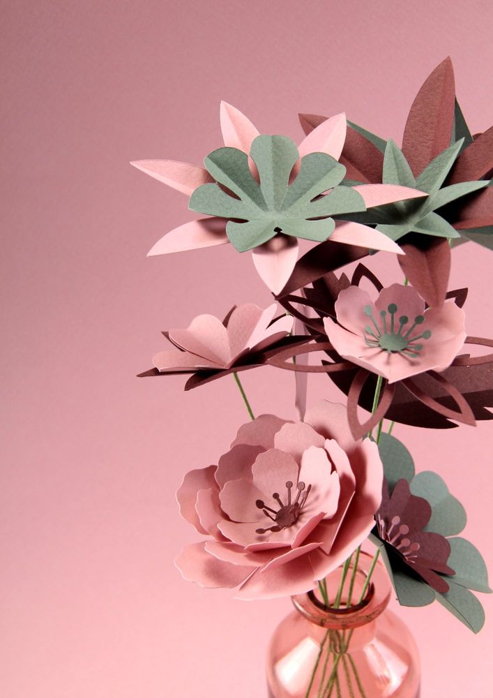 Objets de décoration - Carole - kit de bouquet de fleurs en papier - PLIPAPIERCISEAUX