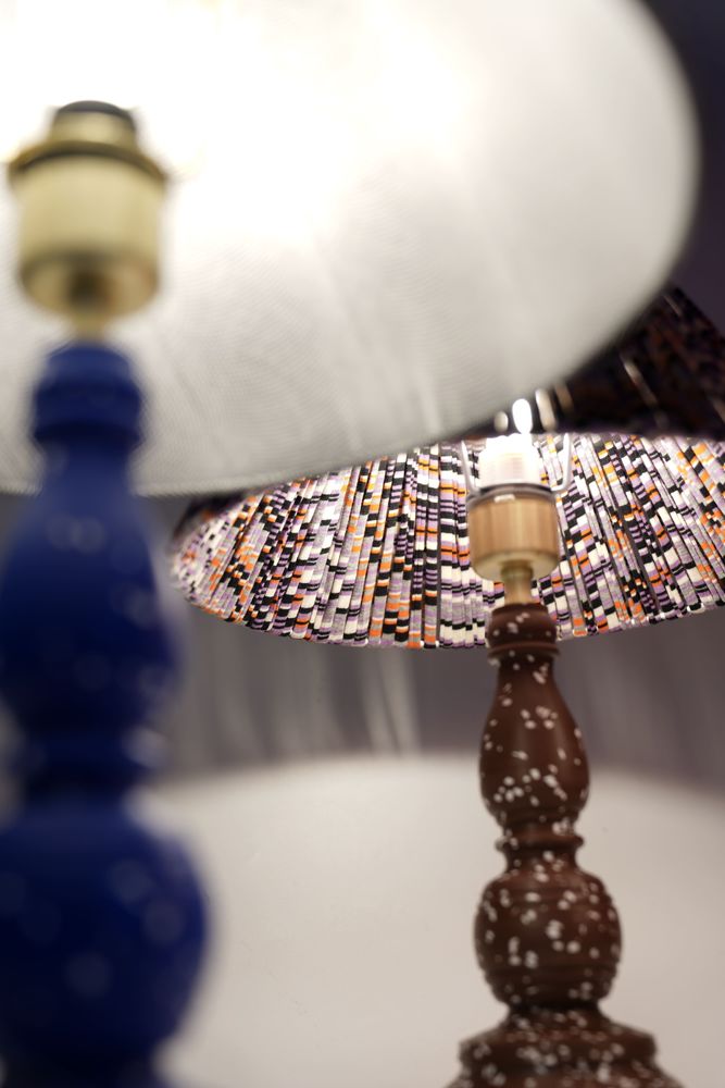 Lampes de table - HUIT Lamp - fabric shade - KOLLAGE BY LOWLIT