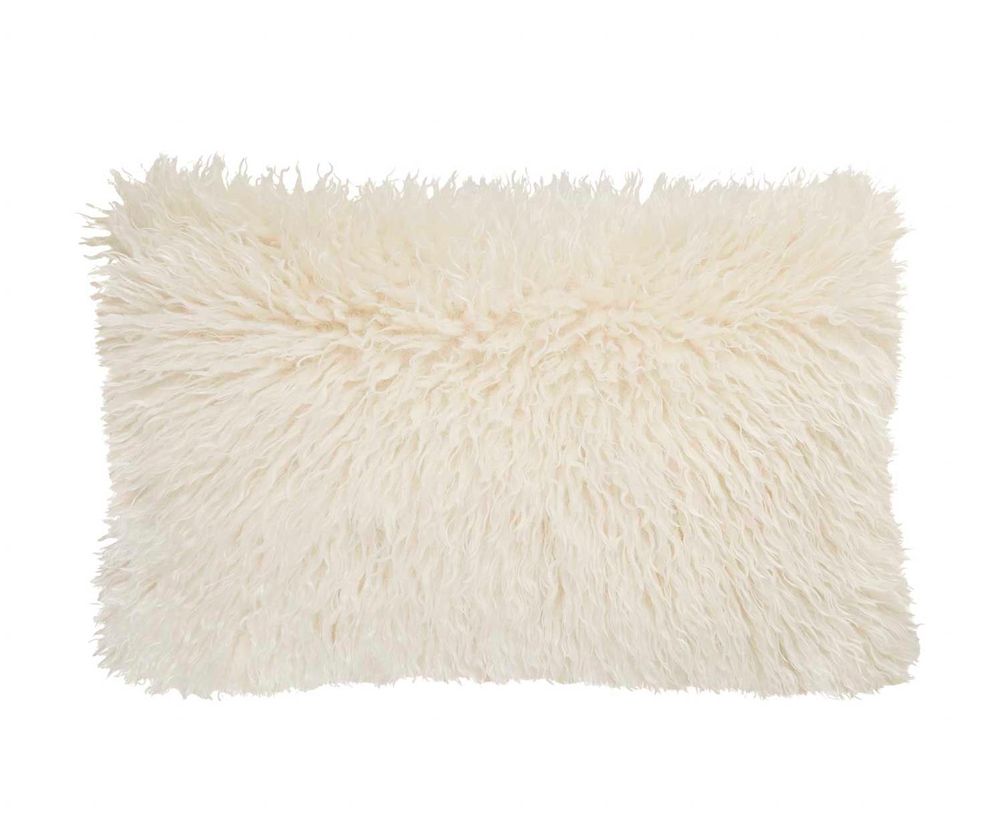 Cushions - AX74025 Ivory Mongolian Cushion 40X60Cm - ANDREA HOUSE