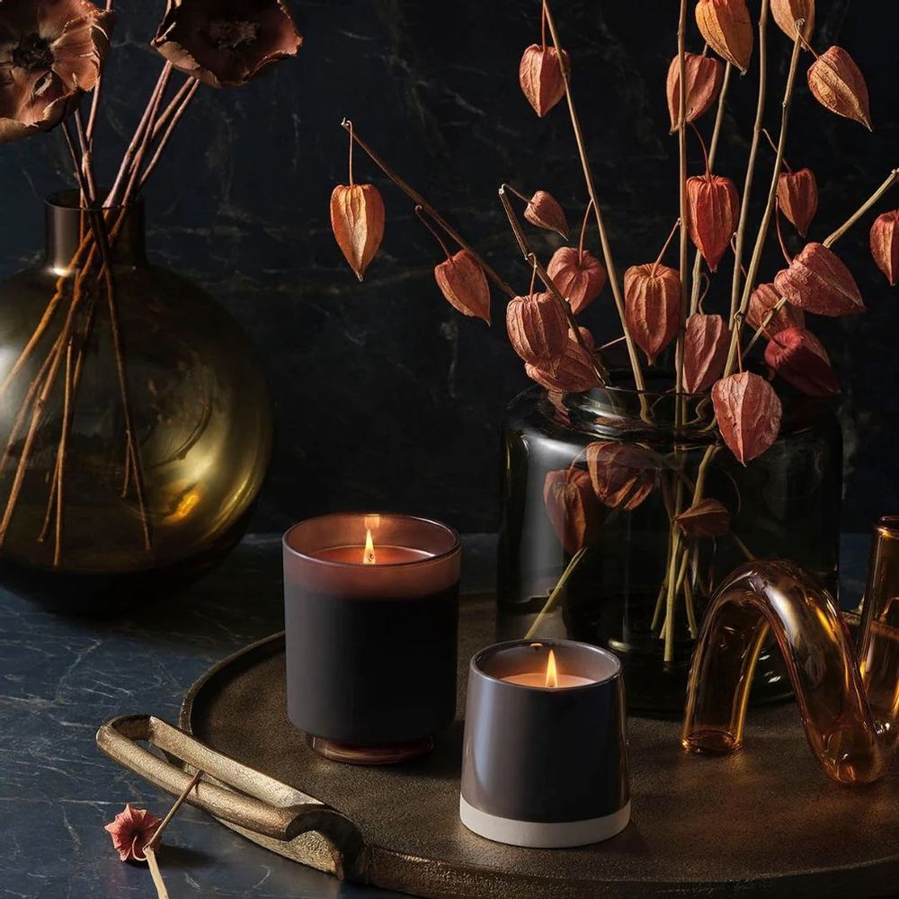 Bougies - Woodfire Box Glass Candle Refill, Brown. - ILLUME