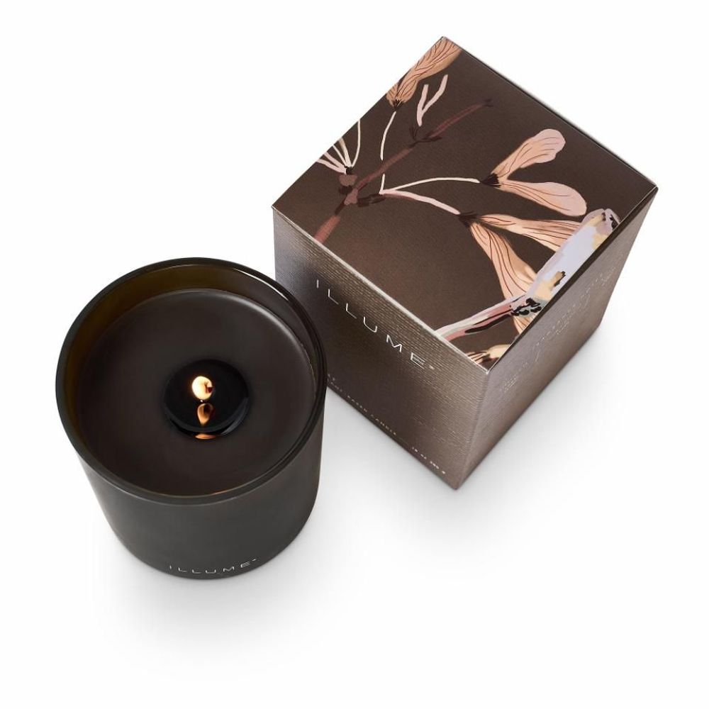 Bougies - Woodfire Box Glass Candle Refill, Brown. - ILLUME