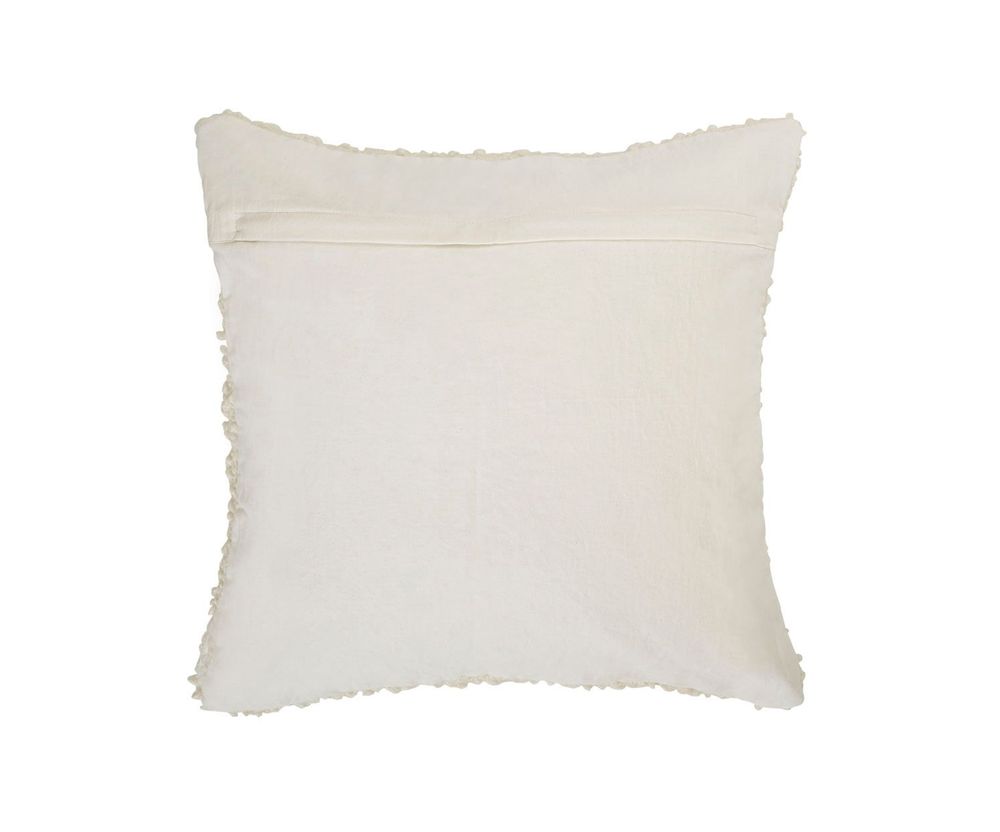 Cushions - AX74057 White Bouclé Cushion 50X50Cm - ANDREA HOUSE
