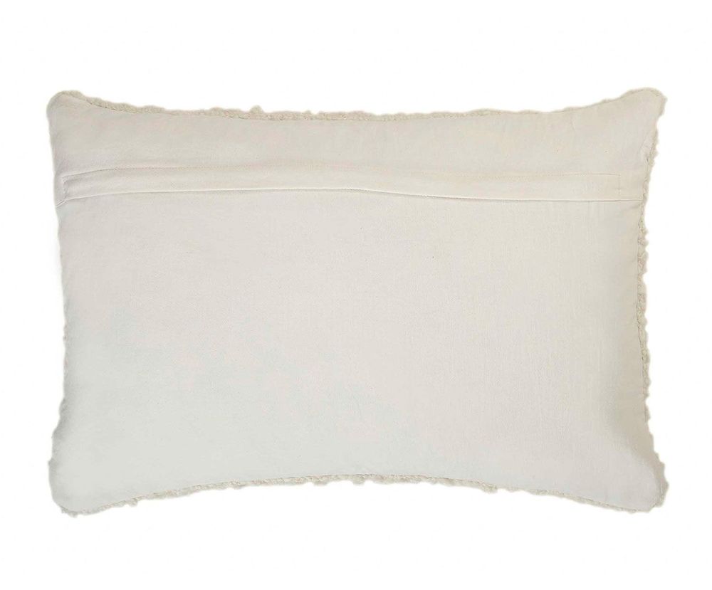 Cushions - AX74058 White Bouclé Cushion 40X60Cm - ANDREA HOUSE