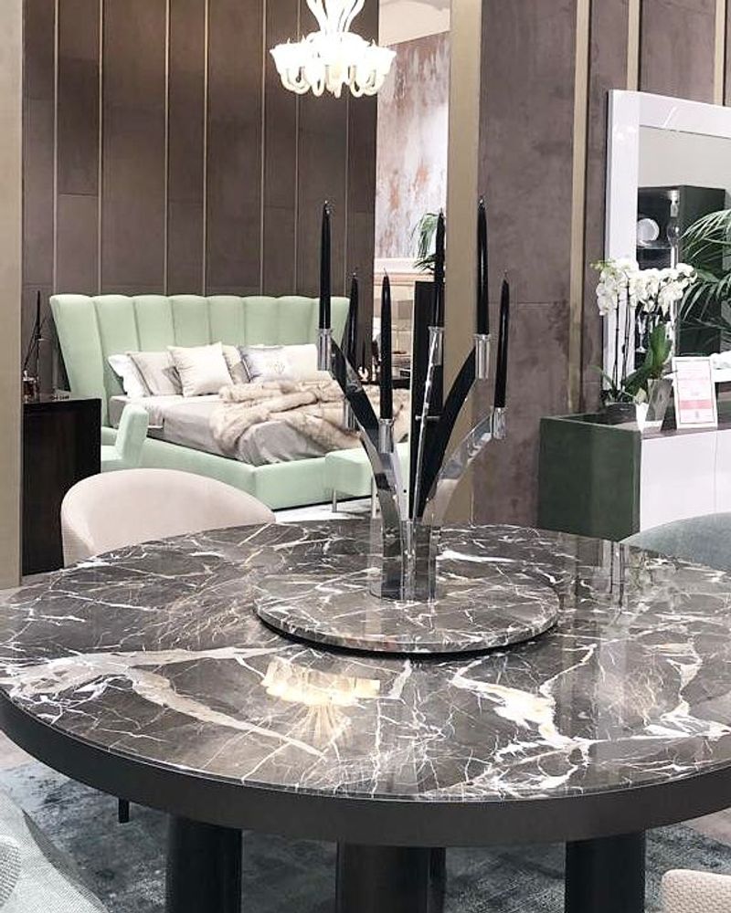 Objets de décoration - Chandelier design 5 brnaches en acier inoxydable – doré 24 K - ELLEFFE DESIGN
