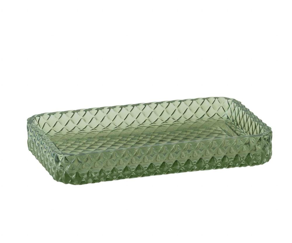 Bathroom equipment - BA74106 Green Glass Diamond Tray - ANDREA HOUSE