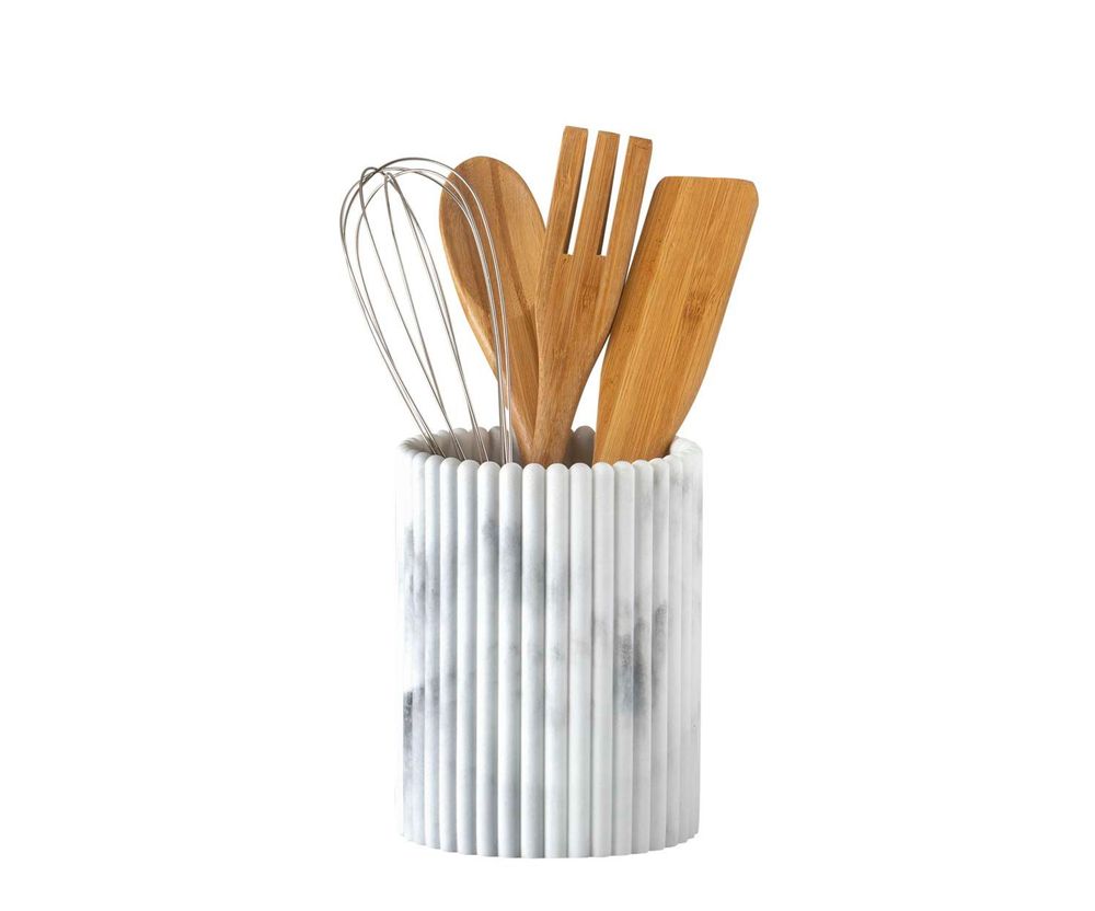 Kitchens furniture - CC74063 Marble Polyresin Utensils Holder - ANDREA HOUSE