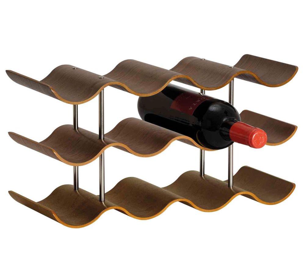 Wine accessories - CC74175 Walnut Wine Rack 42X15,5X22Cm - ANDREA HOUSE
