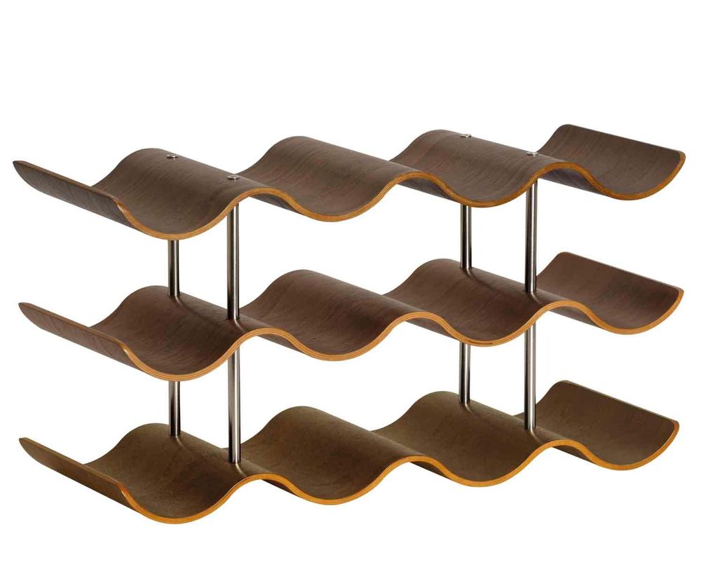 Wine accessories - CC74175 Walnut Wine Rack 42X15,5X22Cm - ANDREA HOUSE