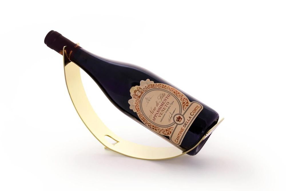 Objets design - Porte bouteille design en acier inoxydable - doré 24 K - ELLEFFE DESIGN