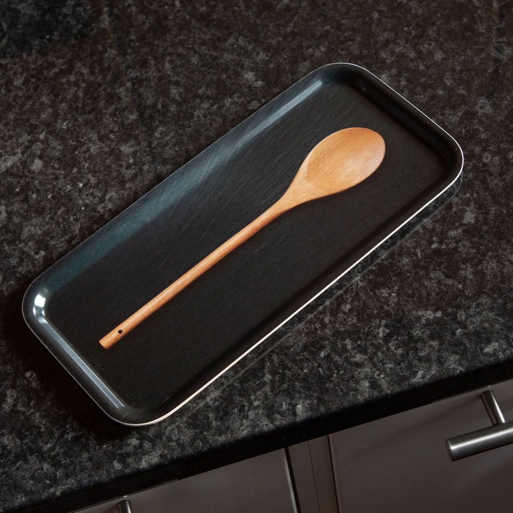 Ustensiles de cuisine - Plateau de service long en bois - Repose-cuillère 15x32 cm - MONBOPLATO