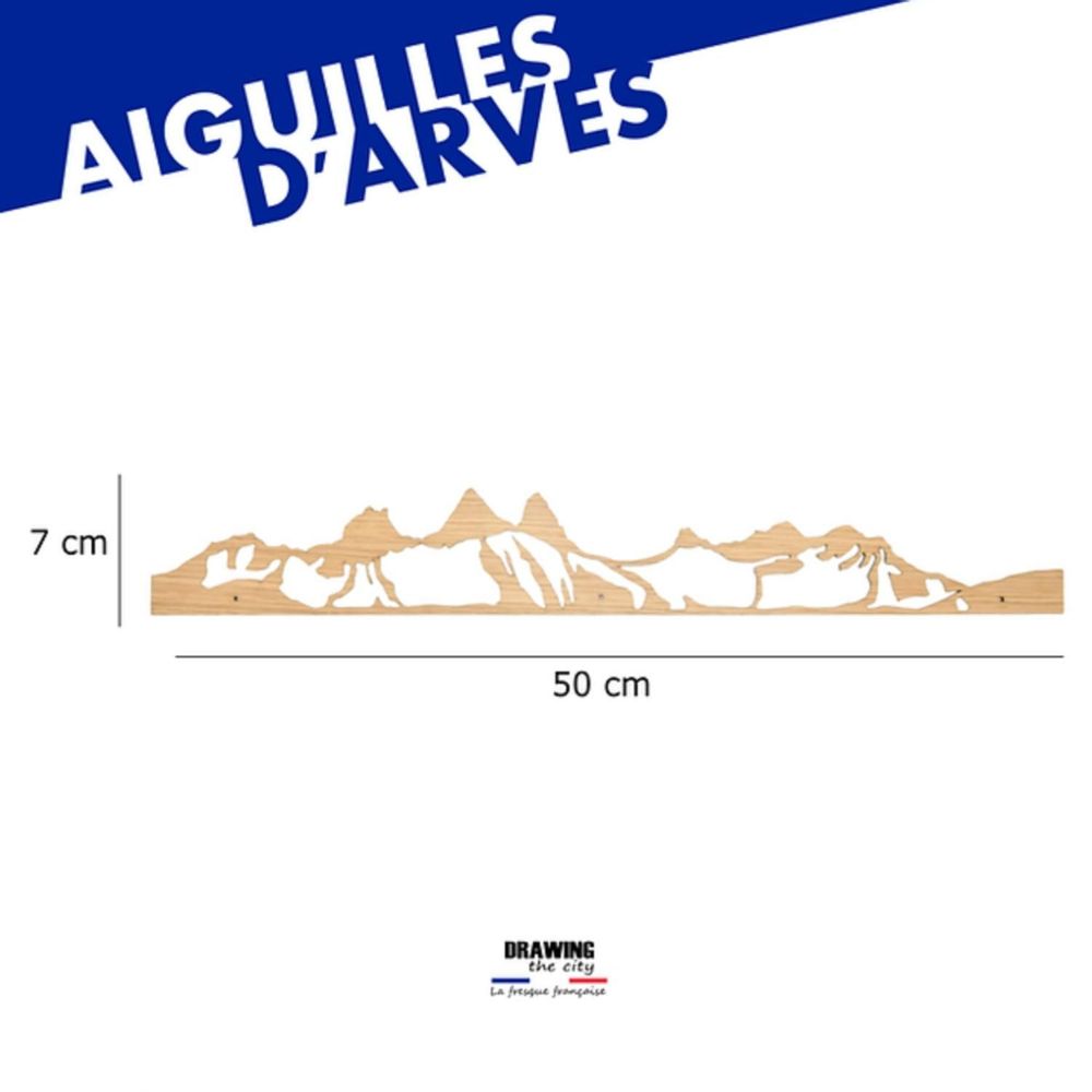 Autres décorations murales - Skyline bois Massif du Mont-Blanc - DRAWING THE CITY