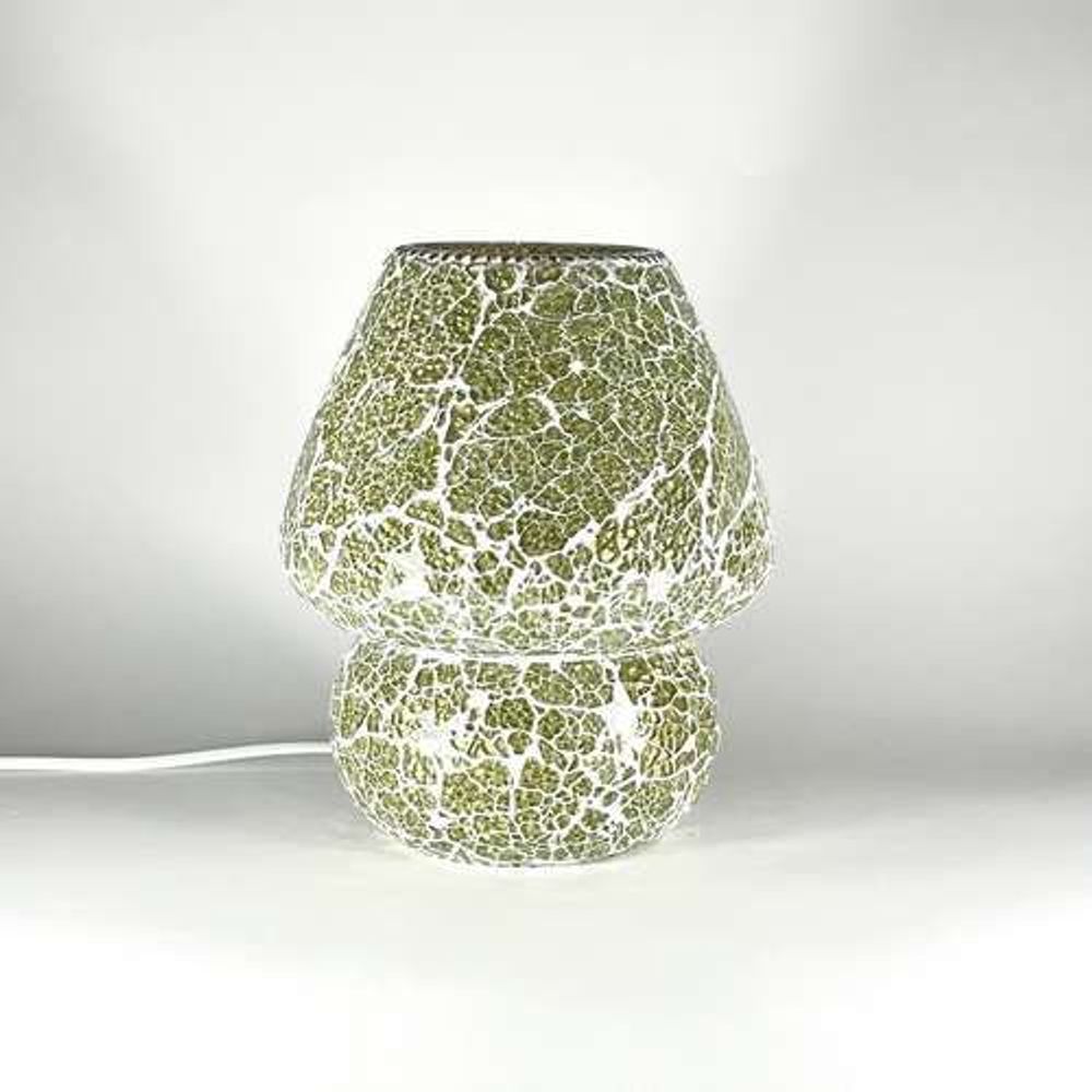 Table lamps - Glacial Gold small mashroom Handmade Lamp in mosaic glass h. 17 cm. - SOUL LIGHT EUROPE