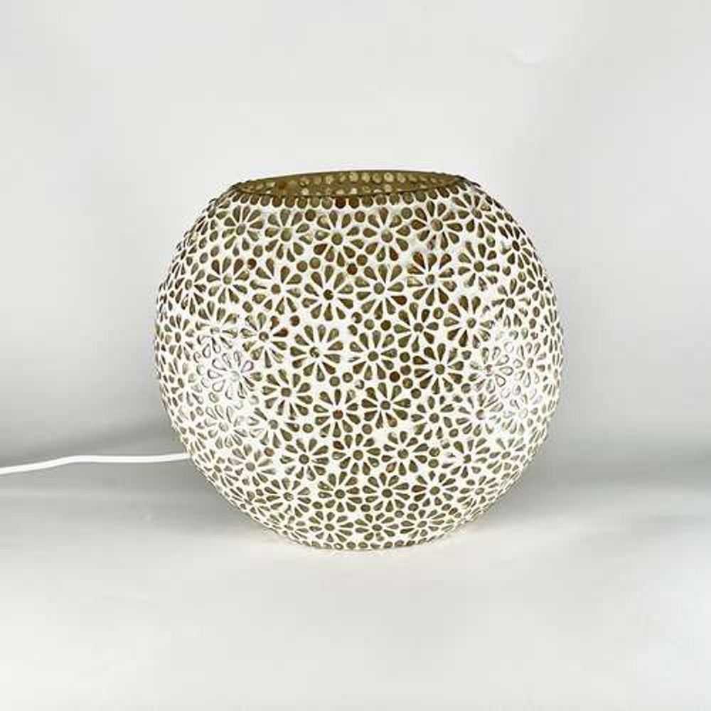 Lampes de table - Lampe artisanale ovale de taille moyenne Yellow Daisy en verre mosaïqu - SOUL LIGHT EUROPE