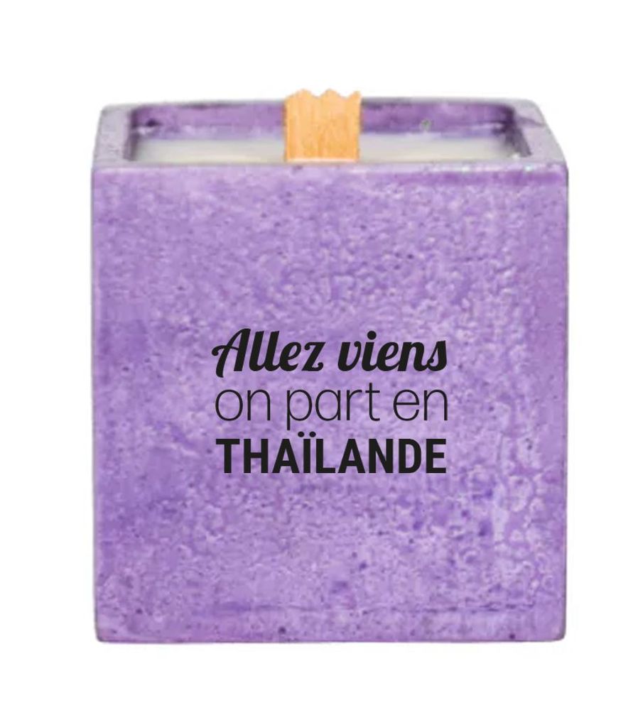 Decorative objects - Concrete candle with message\" Come on let's go to the Bahamas\ " - JUNNY