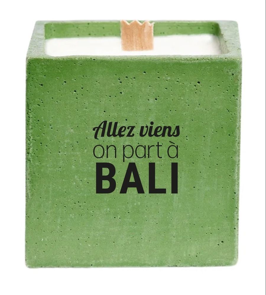 Decorative objects - Concrete candle with message\" Come on let's go to the Bahamas\ " - JUNNY