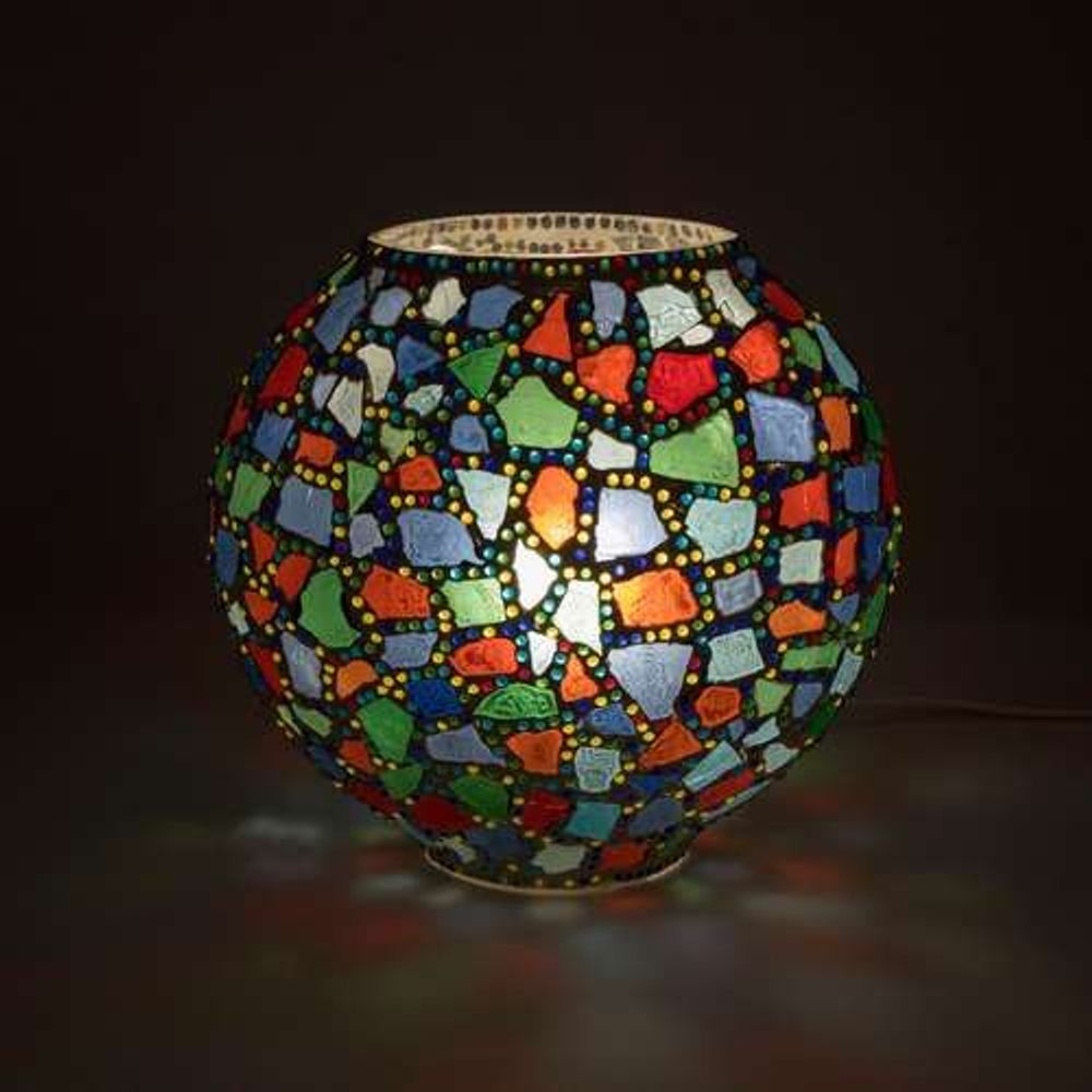 Table lamps - Harlequin big oval Handmade Lamp in mosaic glass h. 32 cm. - SOUL LIGHT EUROPE