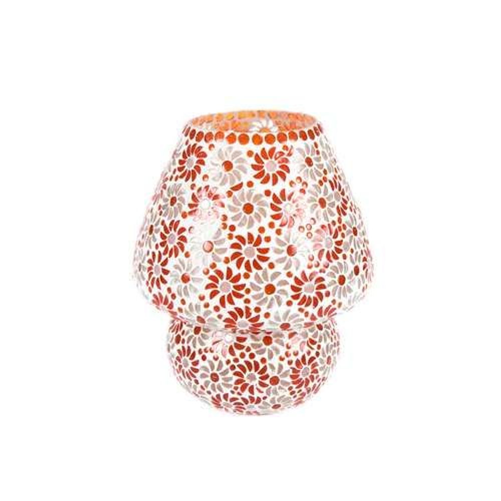 Table lamps - Orange blossom medium mashroom Handmade Lamp in mosaic glass h. 25 cm. - SOUL LIGHT EUROPE