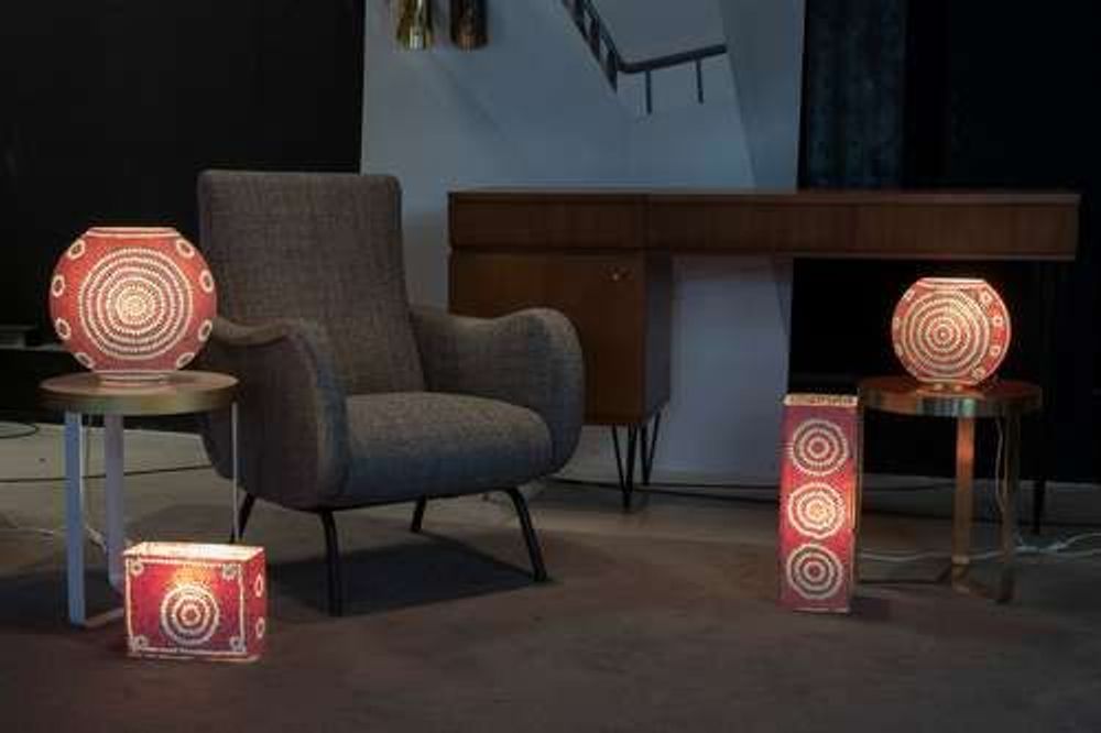 Table lamps - Sunset small mashroom Handmade Lamp in mosaic glass h. 17 cm. - SOUL LIGHT EUROPE