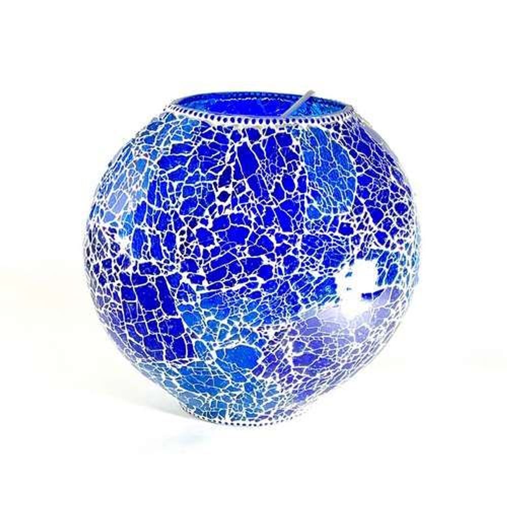 Table lamps - Blue Bay big oval Handmade Lamp in mosaic glass h. 32 cm. - SOUL LIGHT EUROPE