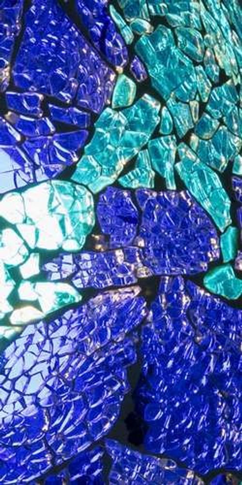 Table lamps - Blue Bay big oval Handmade Lamp in mosaic glass h. 32 cm. - SOUL LIGHT EUROPE