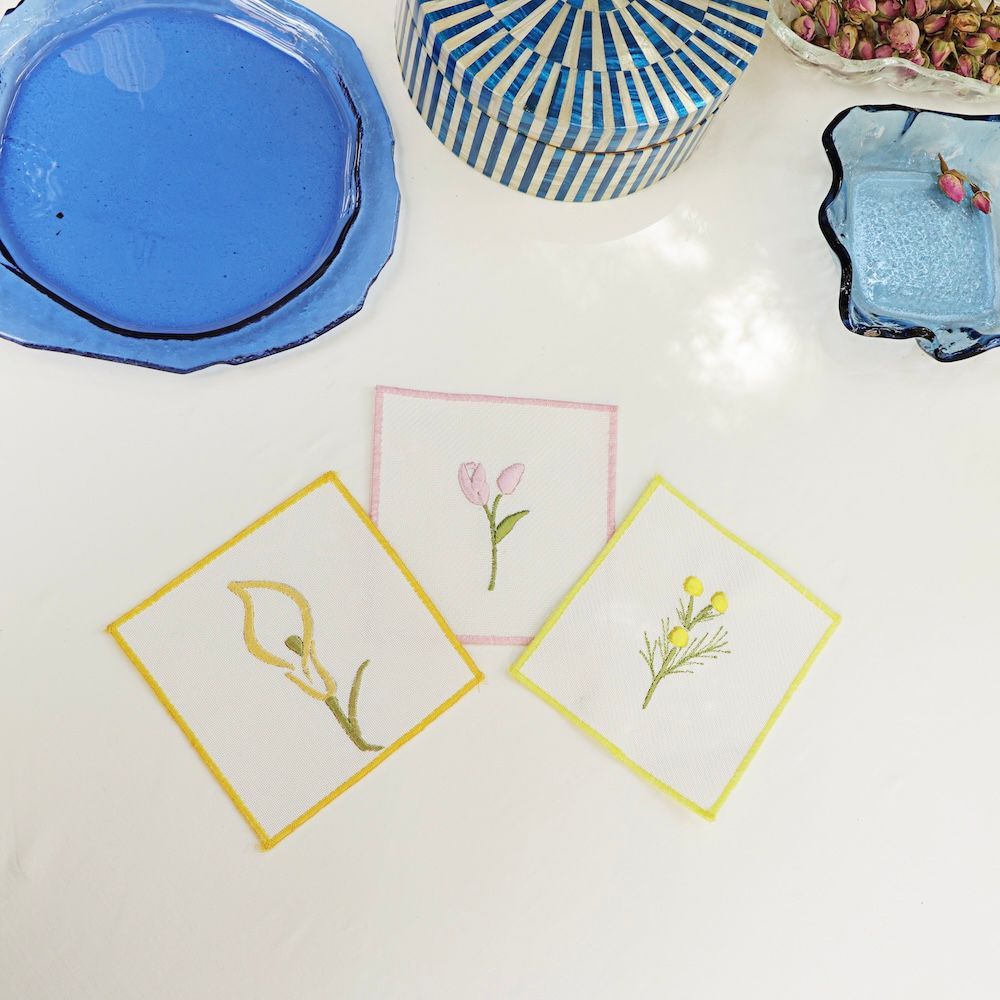 Napkins - Washable Flower Coaster set of 2 - HYA CONCEPT STORE