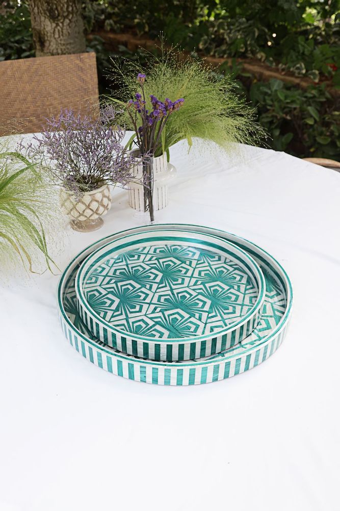 Plateaux - Grand plateau rond en nacre - HYA CONCEPT STORE