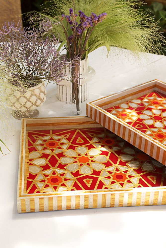 Trays - Large Mother Pearl Rectangular tray - HYA CONCEPT STORE