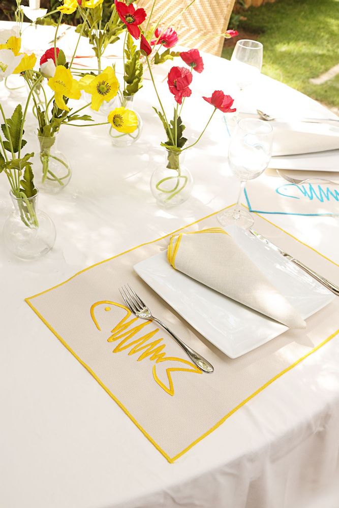 Napkins - Fish Napkin set of 2 - HYA CONCEPT STORE
