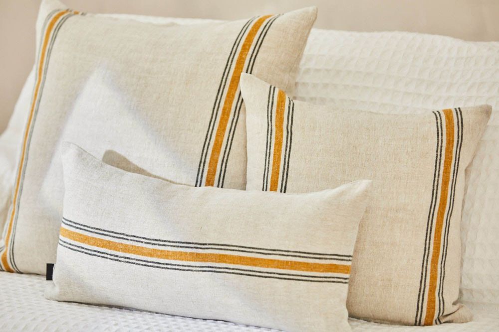 Fabric cushions - Stripe Linen Cushion covers - CALMA HOUSE