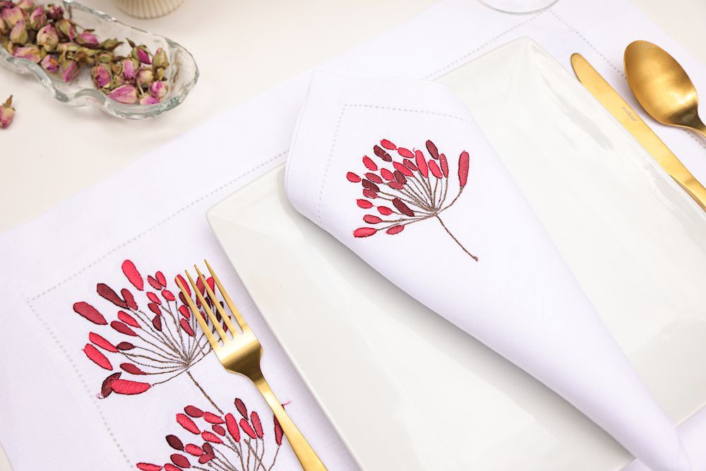 Napkins - Bois de Rose Lilas Napkin set of 2 - HYA CONCEPT STORE