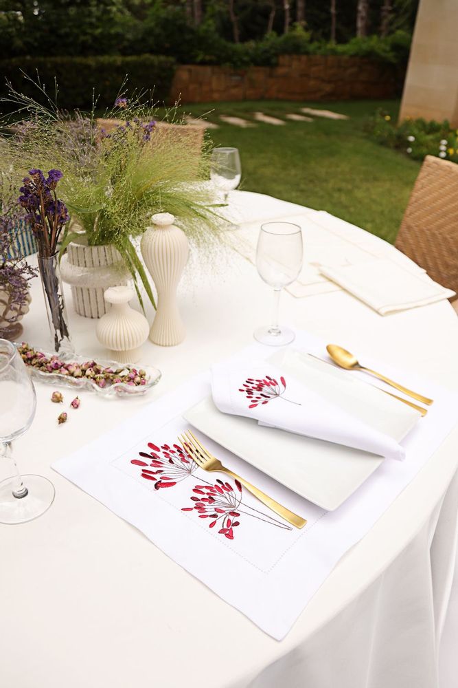Napkins - Bois de Rose Lilas Napkin set of 2 - HYA CONCEPT STORE