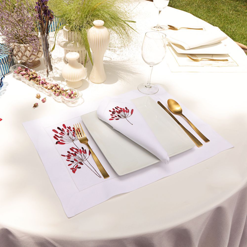 Napkins - Bois de Rose Lilas Napkin set of 2 - HYA CONCEPT STORE