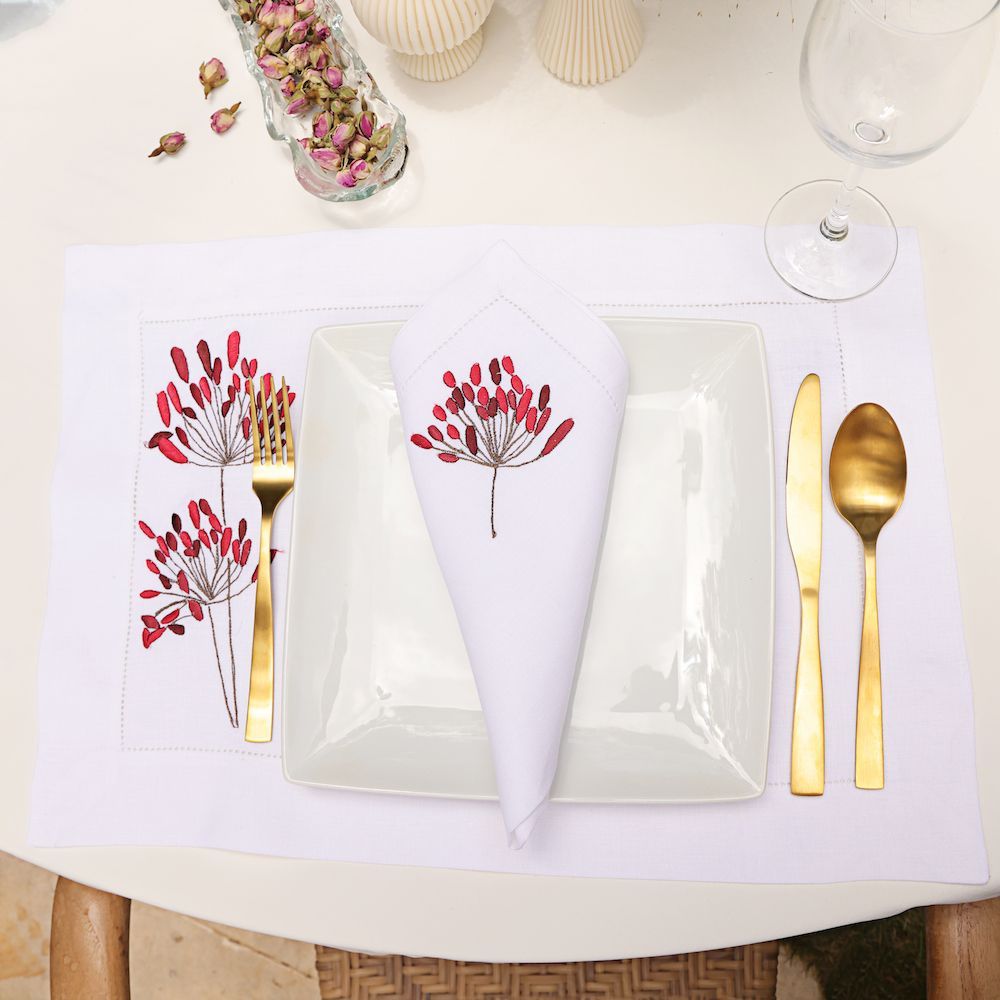 Napkins - Bois de Rose Lilas Napkin set of 2 - HYA CONCEPT STORE