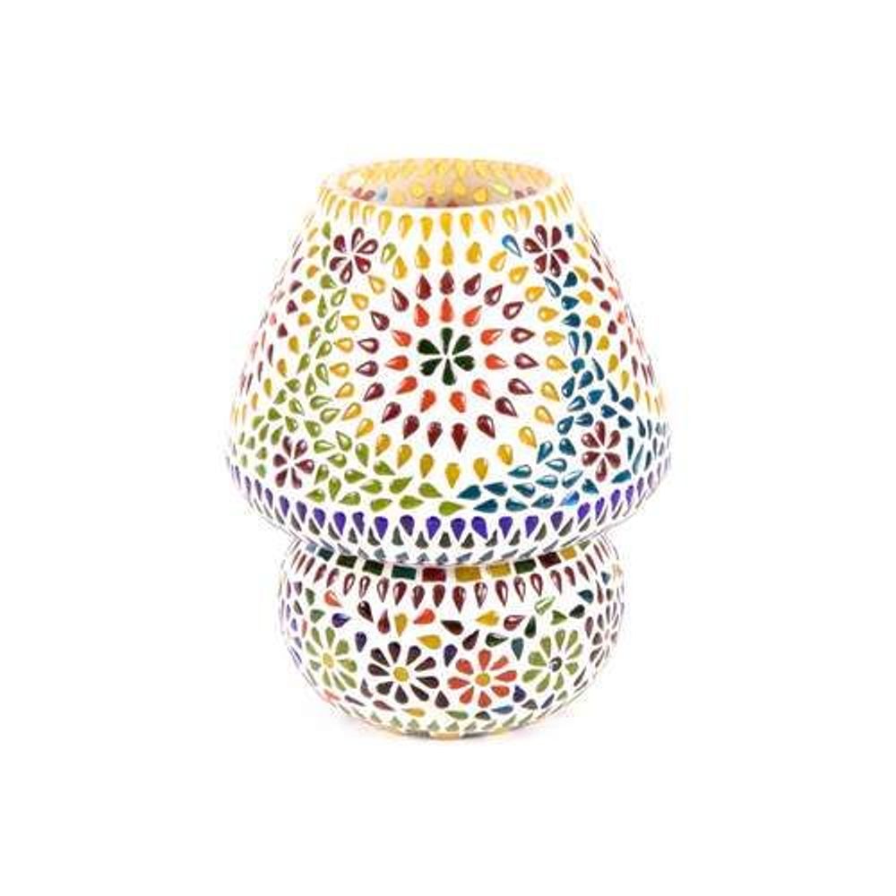 Table lamps - Color universe medium mashroom Handmade Lamp in mosaic glass h. 25 cm. - SOUL LIGHT EUROPE