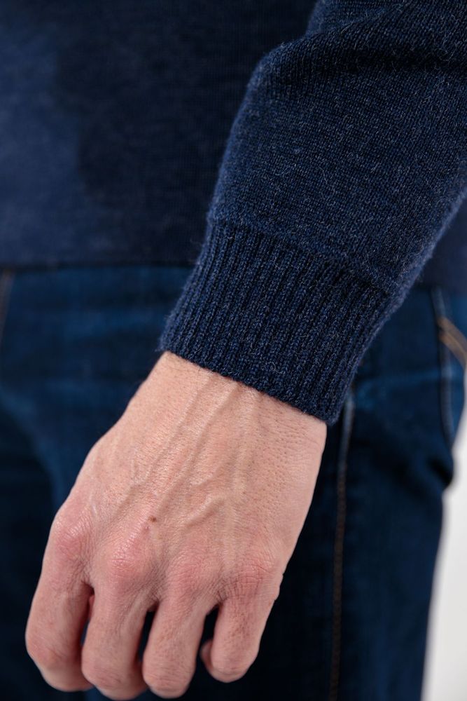 Apparel - ADRIAN Plain sailor sweater 100% virgin wool - ROYAL MER