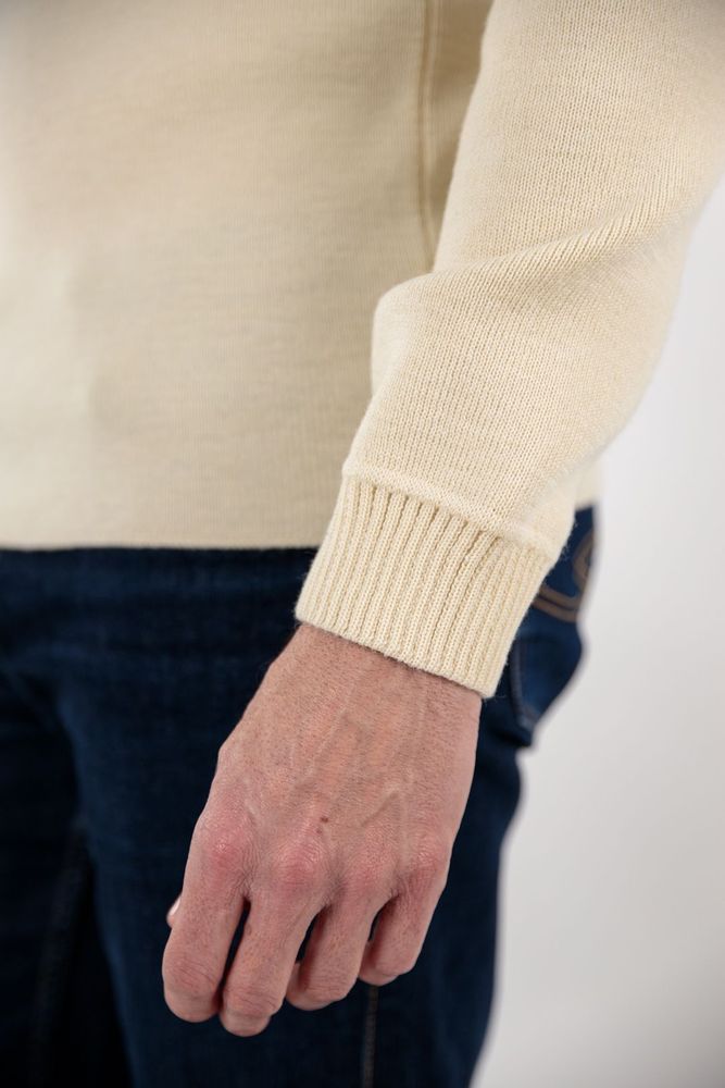 Apparel - ADRIAN Plain sailor sweater 100% virgin wool - ROYAL MER