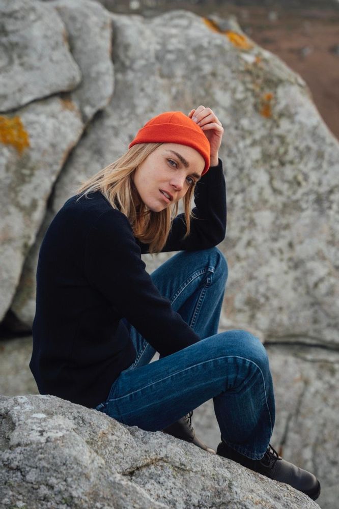 Apparel - ADRIAN Plain sailor sweater 100% virgin wool - ROYAL MER